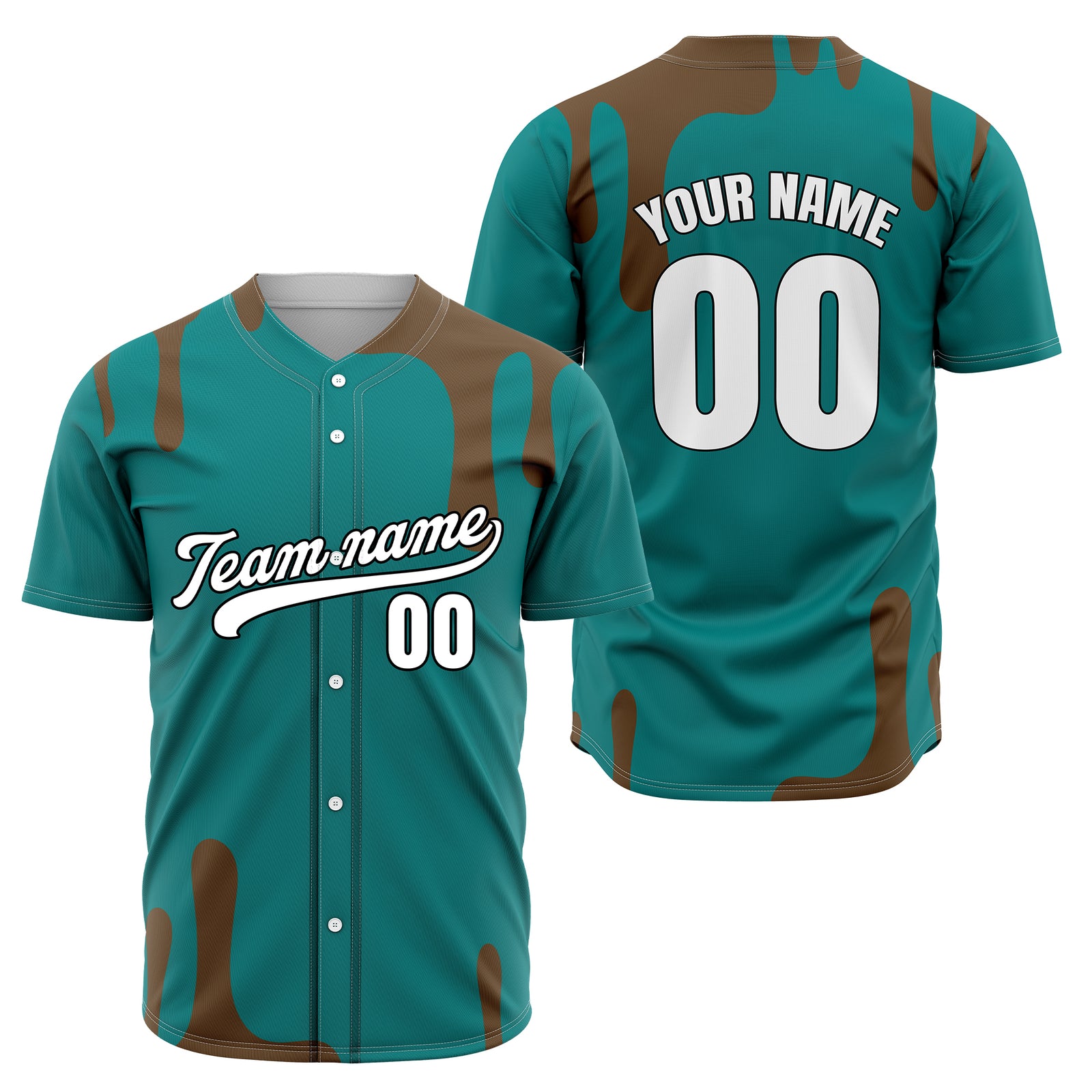 Custom Ink Dripline Teal Sports Jersey Personalized Uniform with Name & Number