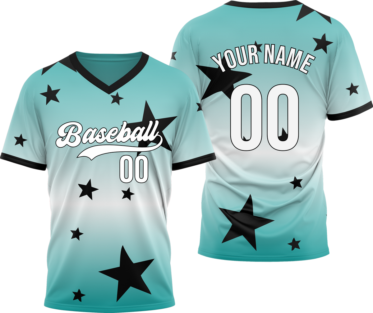 Custom Starfall Gradient Baseball Red Sports Jersey Personalized Uniform with Name & Number
