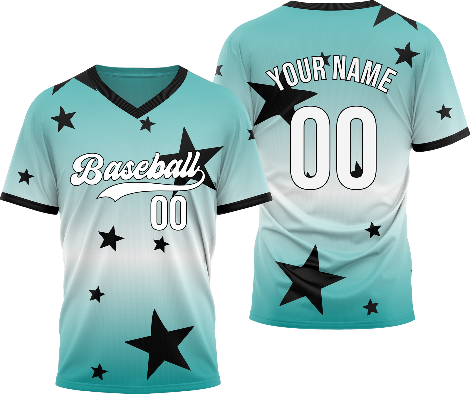 Custom Starfall Gradient Baseball Red Sports Jersey Personalized Uniform with Name & Number