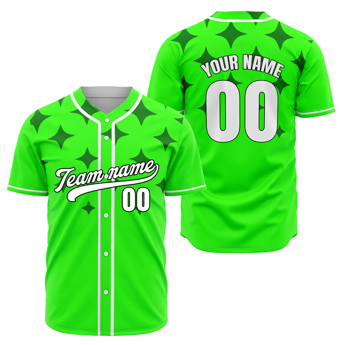 Custom Starlight Neon Green Baseball Sports Jersey Personalized Uniform with Name &amp; Number