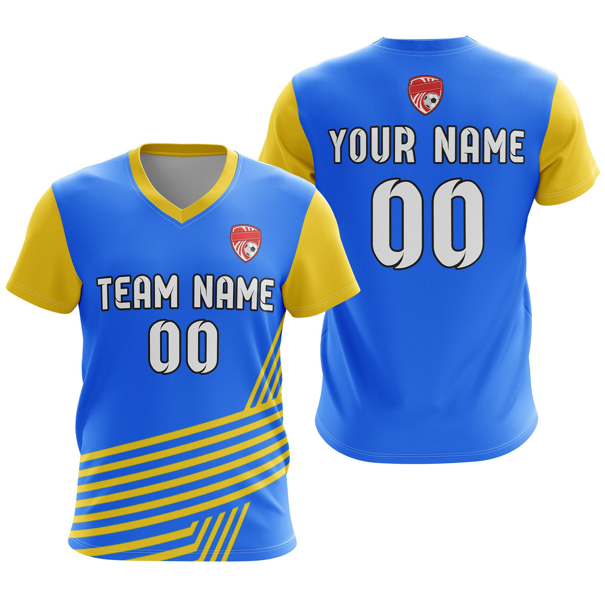 Custom V-Neck Side Pattern D4 Rapid Line Soccer Sport Tops Jersey