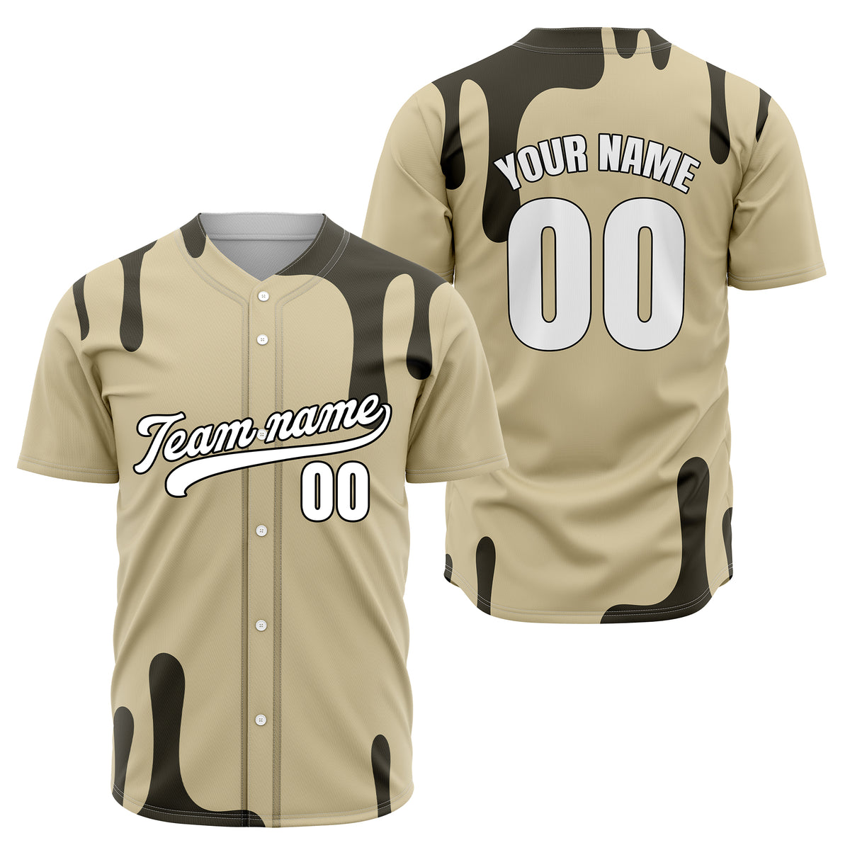 Custom Ink Dripline Khaki Sports Jersey Personalized Uniform with Name &amp; Number