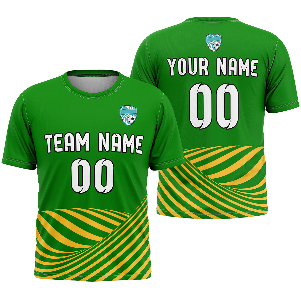 Custom WaveLine Stripe Aqua Soccer sport Tops Jersey