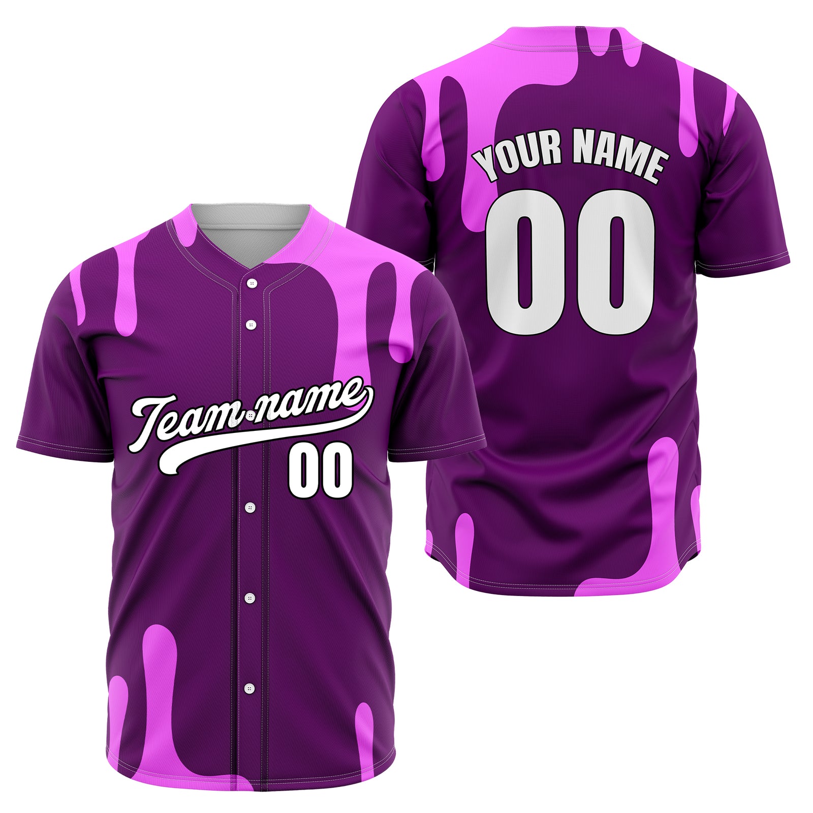Custom Ink Dripline Purple Sports Jersey Personalized Uniform with Name & Number
