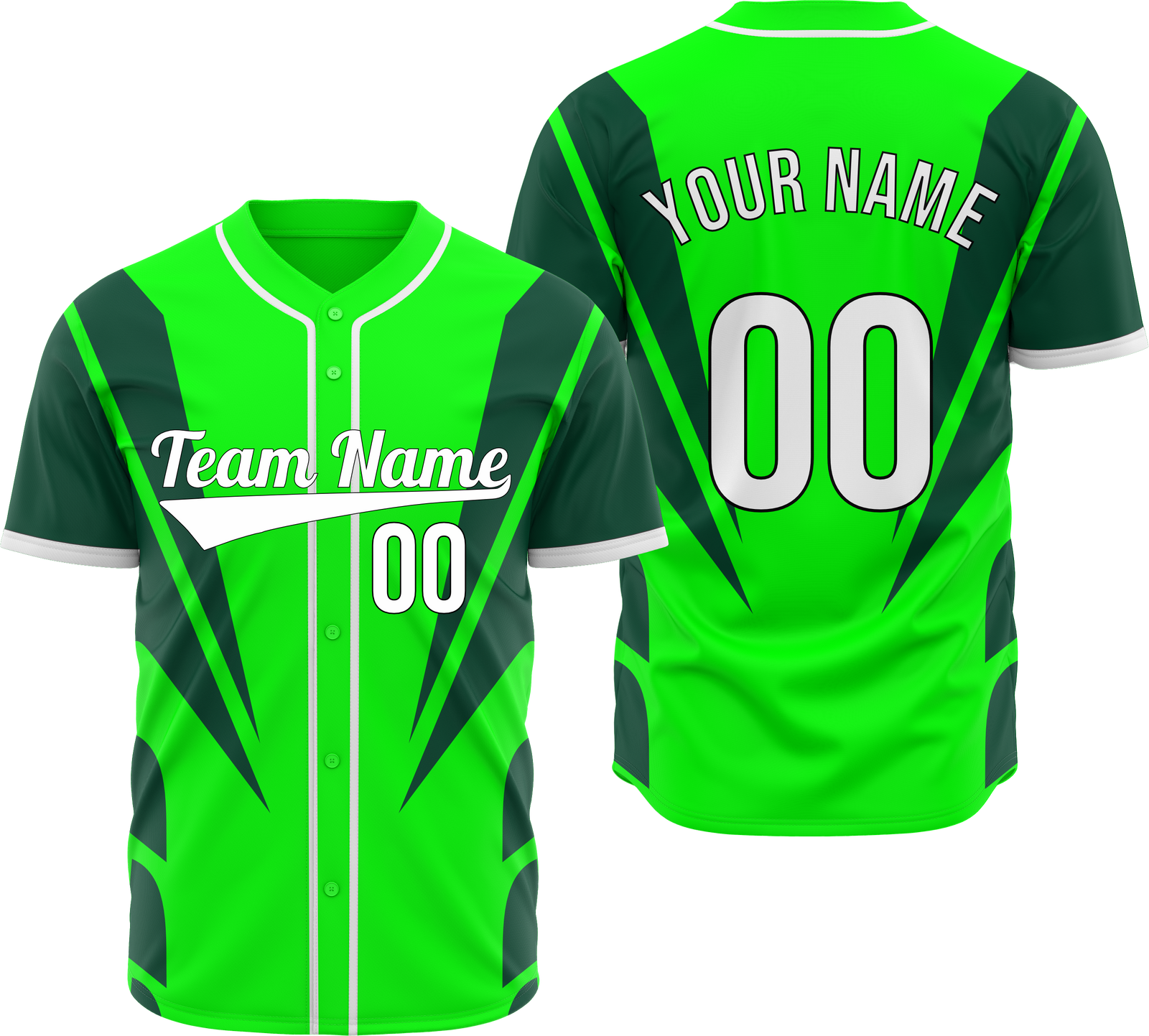Custom Panel Flow Baseball Green Sports Jersey Personalized Uniform with Name & Number