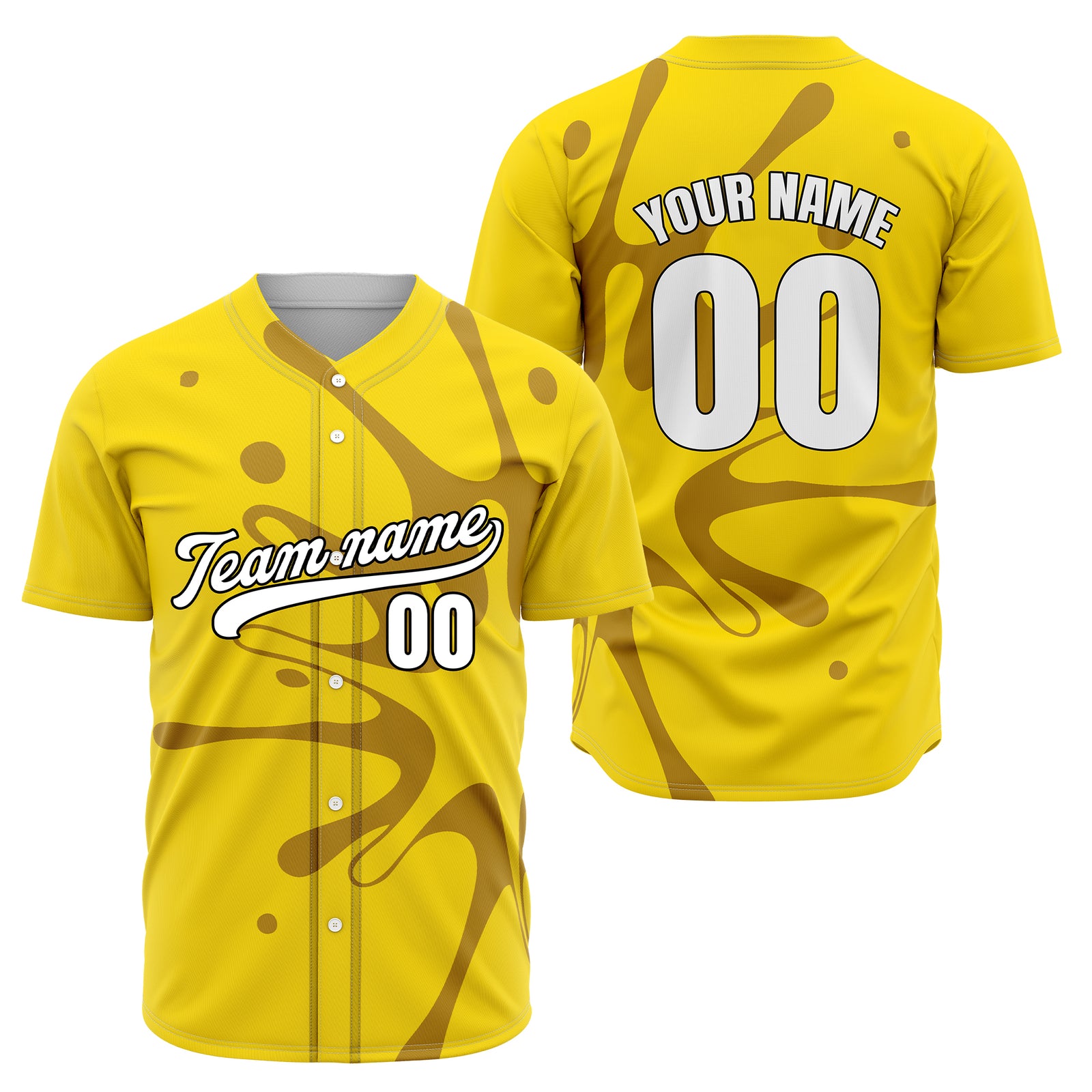 Custom Ink Surge Yellow Sports Jersey Personalized Uniform with Name & Number