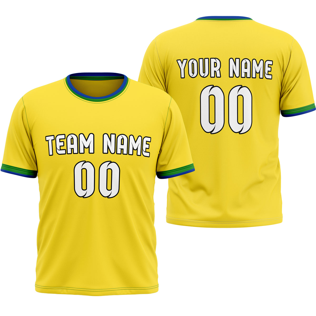 Custom BRAZIL Fan Jersey Personalized with Name &amp; Number
