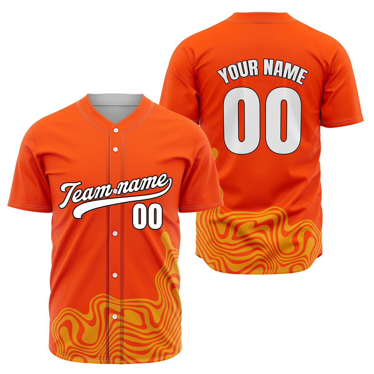 Custom White Baseball Wave Sports Jersey Personalized Uniform with Name & Number