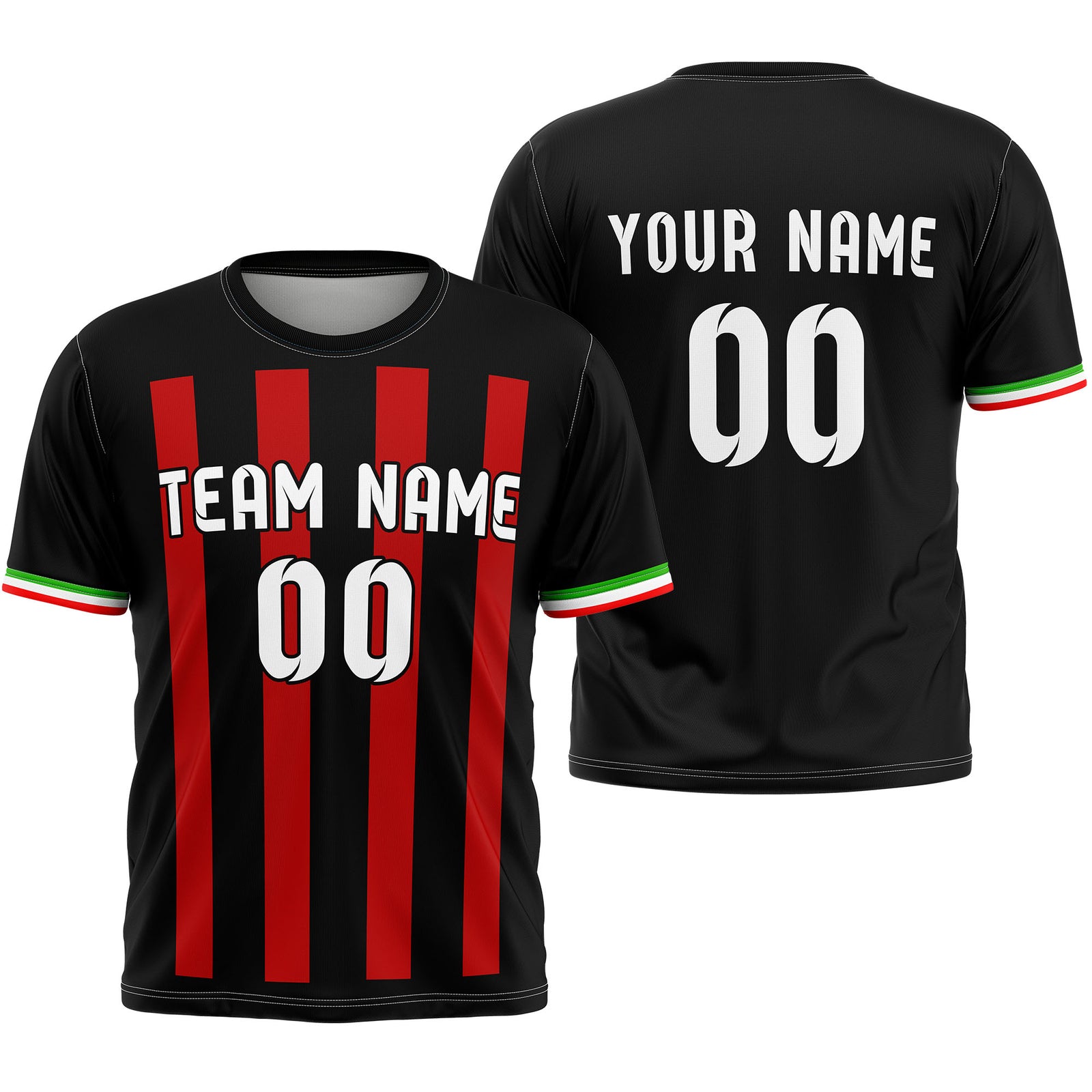 Custom AC Milan Fan Jersey Personalized with Name & Number