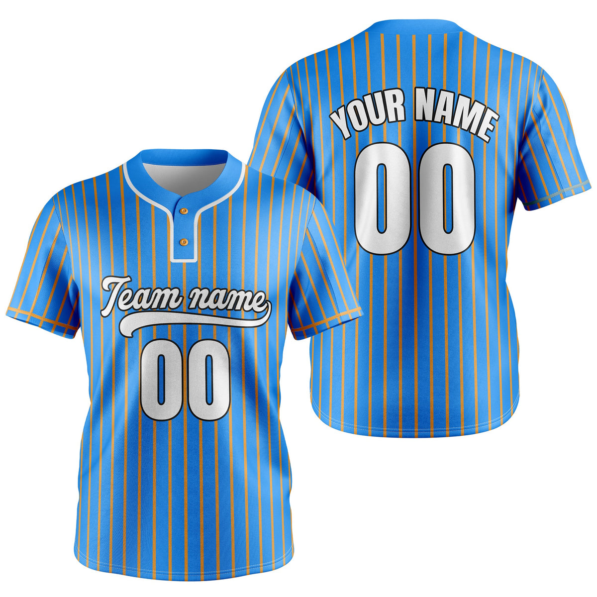 Custom Pinstripe Baseball Aqua Sports Jersey Personalized Uniform with Name & Number