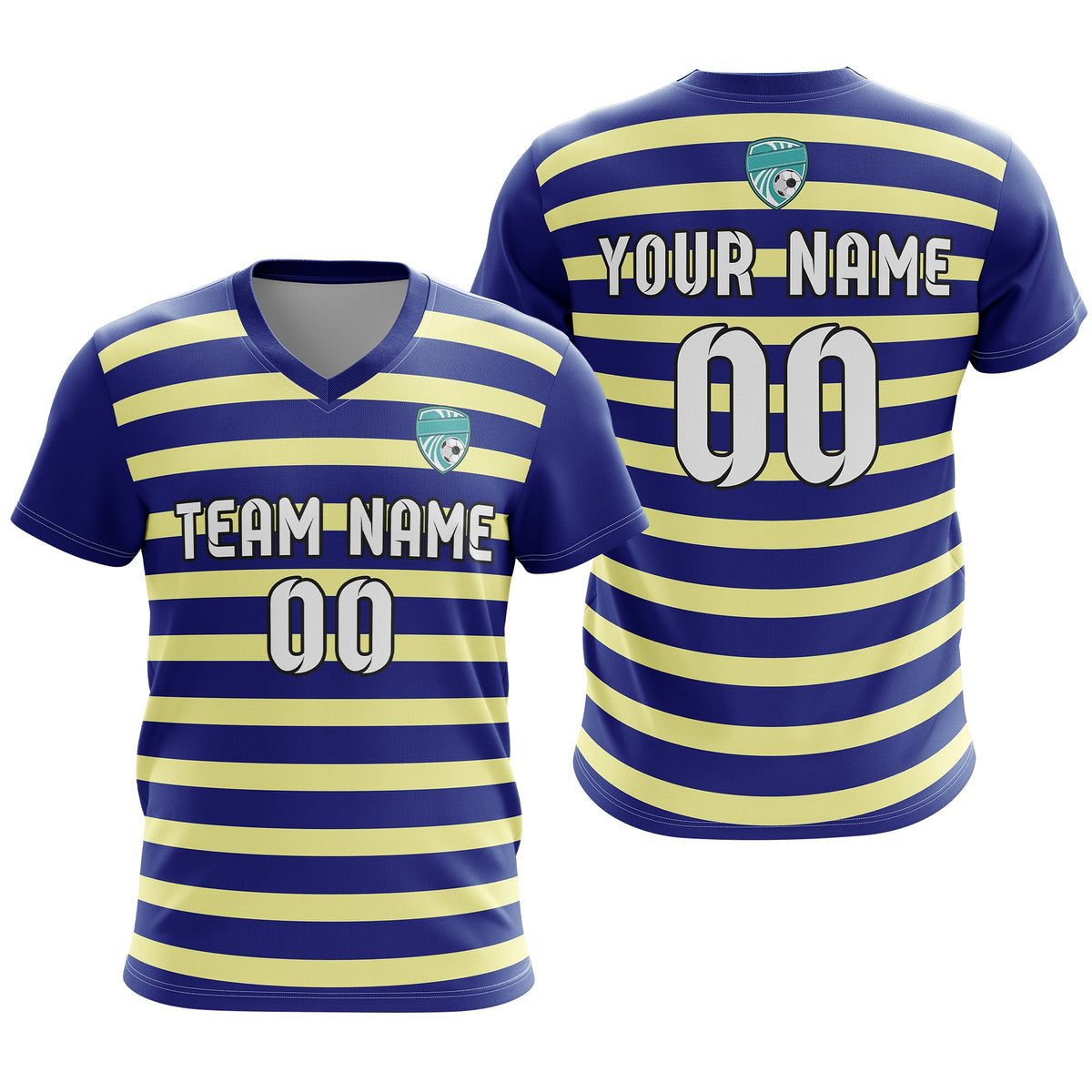 Custom V Neck Soccer Elite Stripe Pro D2 Sport Tops Jersey