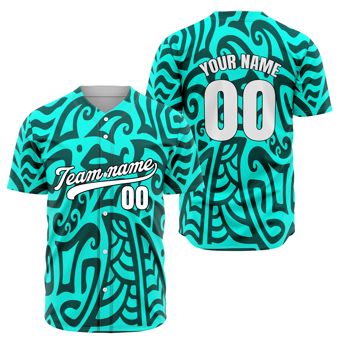 Custom Hawaii Blaze Aqua Baseball Sports Jersey Personalized Uniform with Name &amp; Number