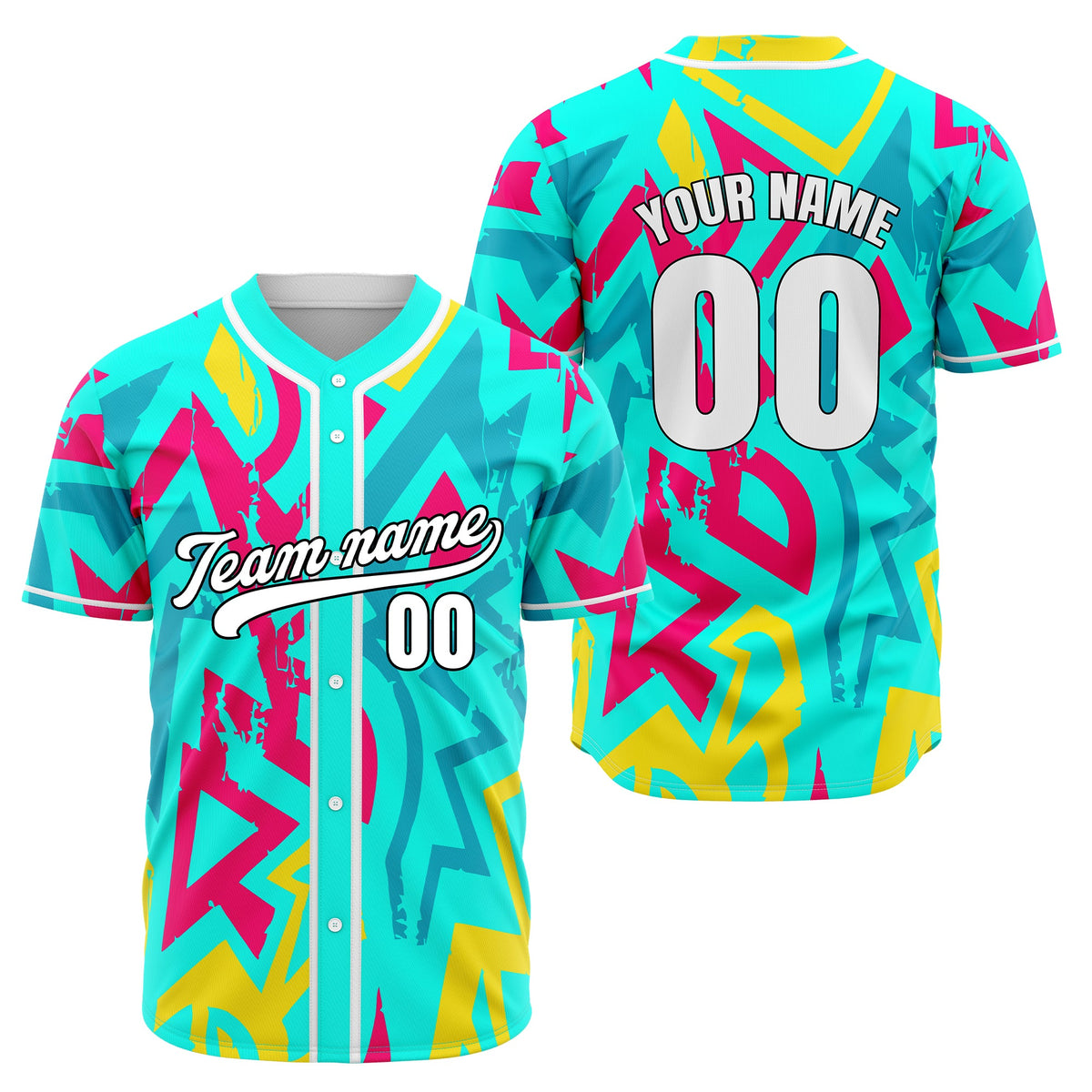 Custom Splash Aqua Baseball Sports Jersey Personalized Uniform with Name &amp; Number