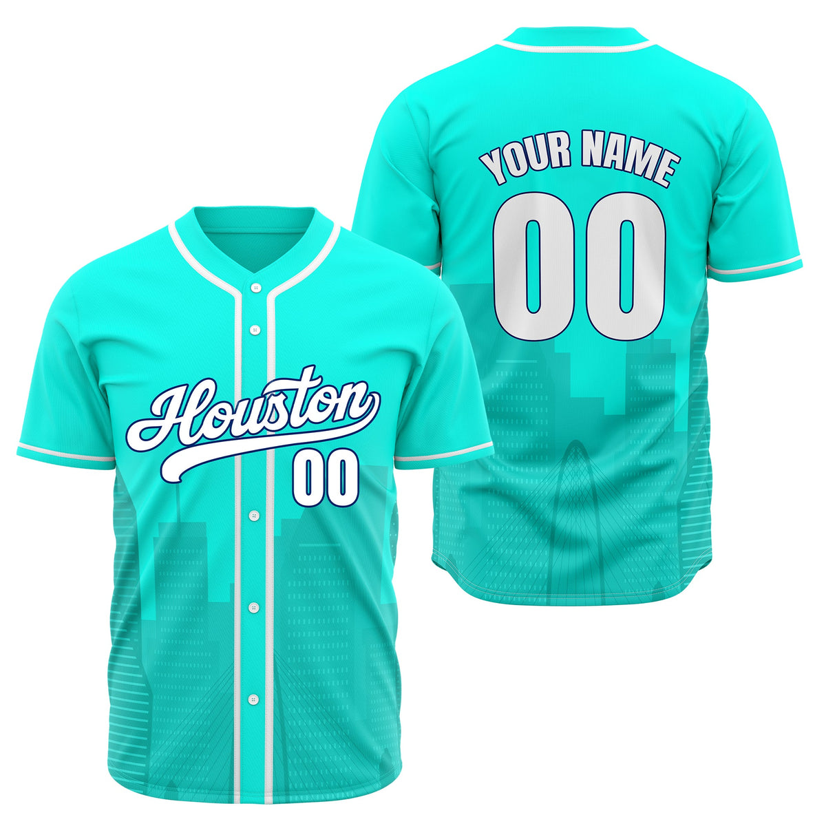 Custom City Pulse Aqua Baseball Sports Jerseys Personalized Uniform with Name &amp; Number