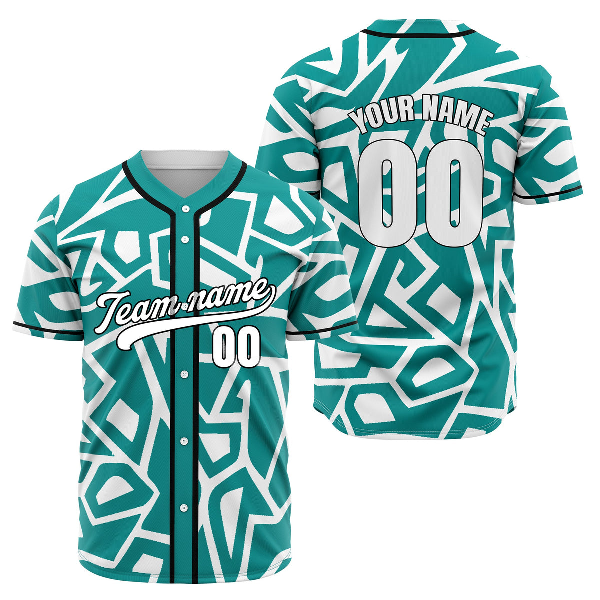 Custom Shadow Rebels Aqua Baseball Sports Jersey Personalized Uniform with Name & Number