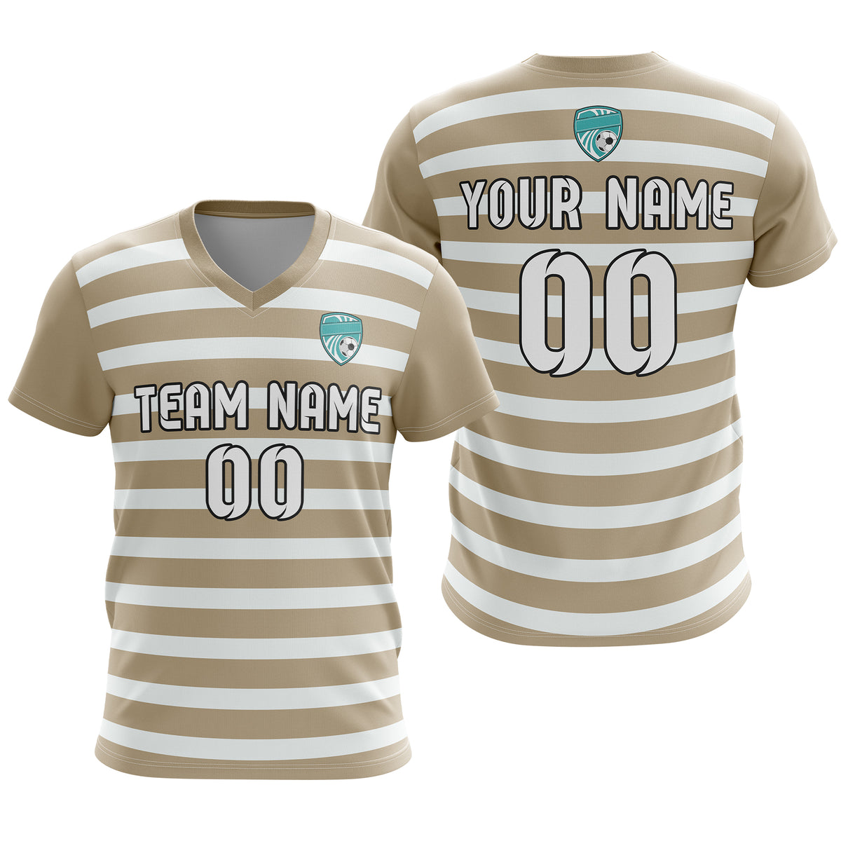 Custom Royal Stripe V-Neck Soccer sport Tops Jersey