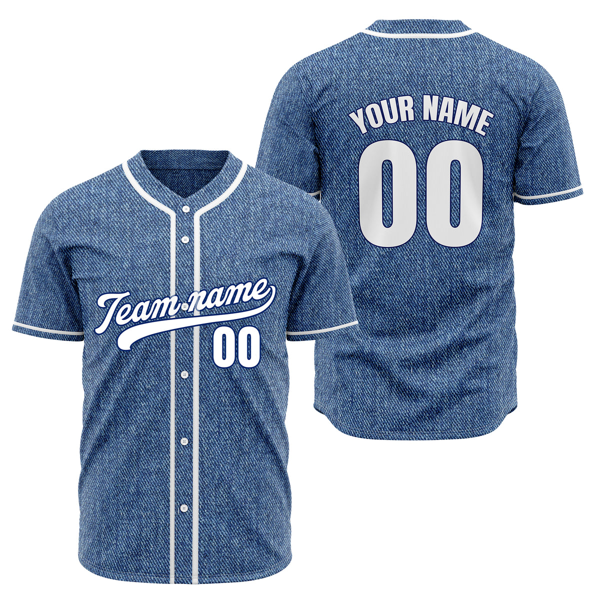 Custom Denim Strike Blue Baseball Sports Jersey Personalized Uniform with Name &amp; Number