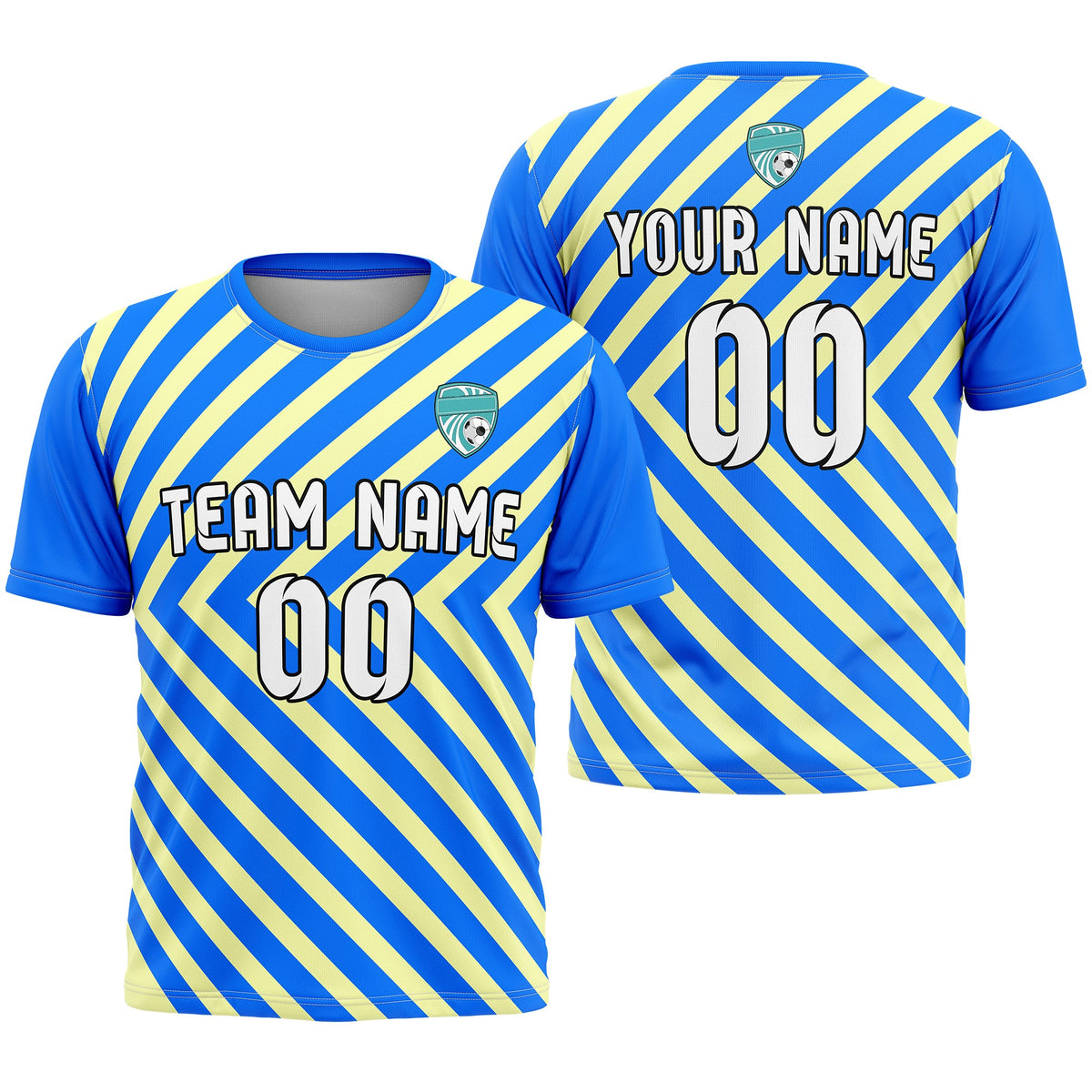 Custom Soccer R Stripes D3 Pro Line Aqua Sports Tops Jersey