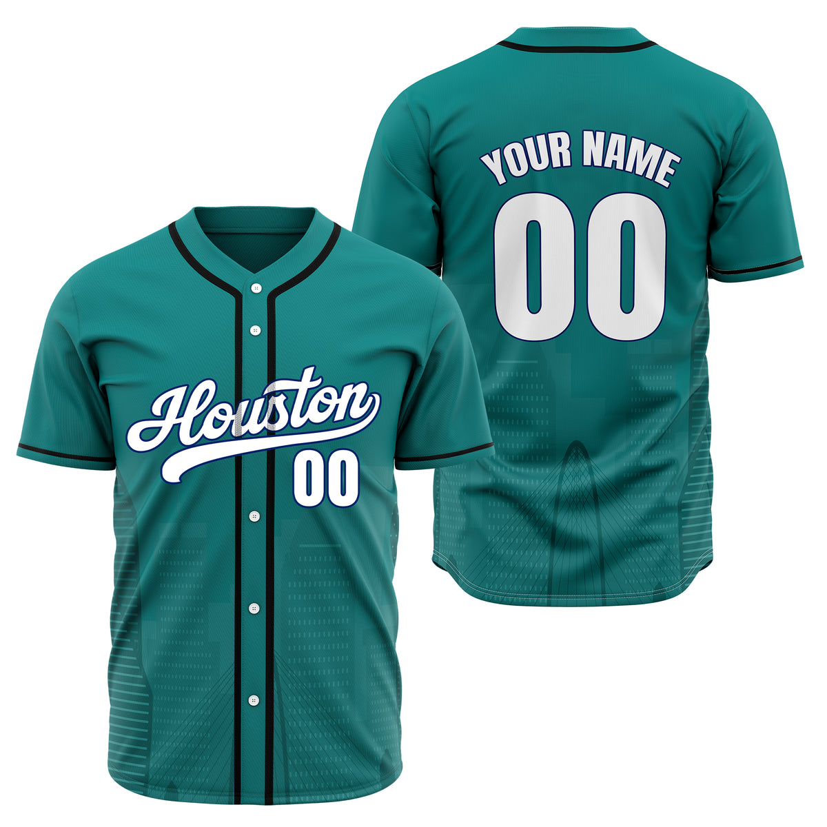Custom City Pulse Teal Baseball Sports Jersey Personalized Uniform with Name &amp; Number