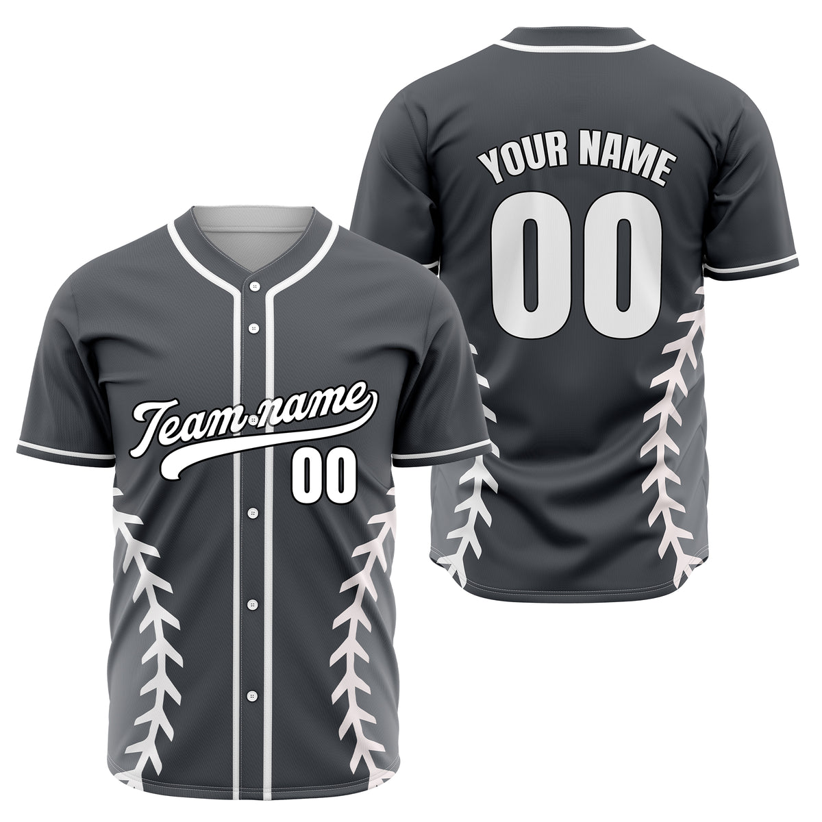 Custom Stitchline Baseball Dark Grey  Sports Jersey Personalized Uniform with Name &amp; Number