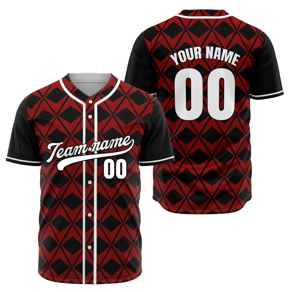 Custom Rhombus Blaze Black Baseball Sports Jersey Personalized Uniform with Name &amp; Number