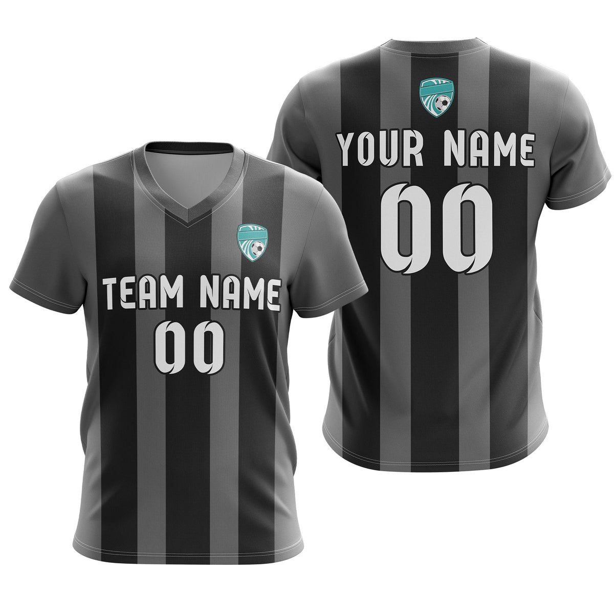 Custom Striker Stripe V-Neck D1 Soccer Sport Tops Jersey