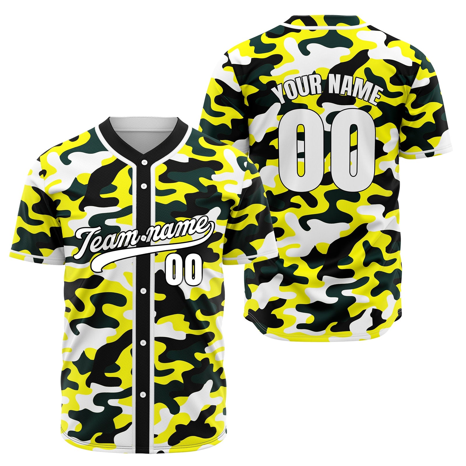 Custom Shadow Command Yellow Baseball Sports Jersey Personalized Uniform with Name & Number
