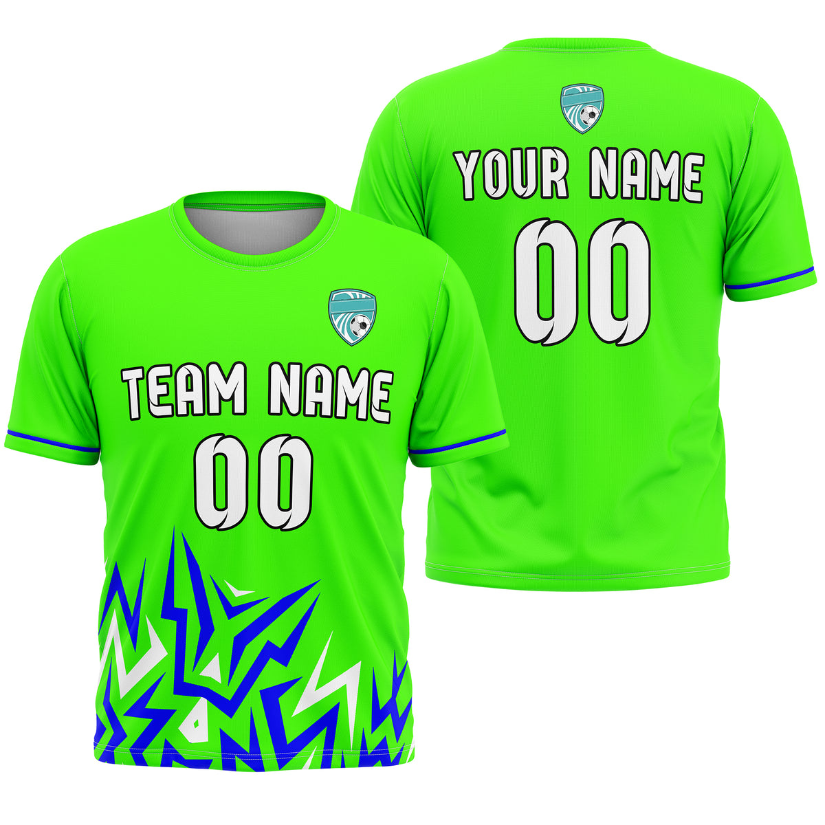 Custom Spark Strike R Side Pattern Soccer Neon Green Sport Tops Jersey