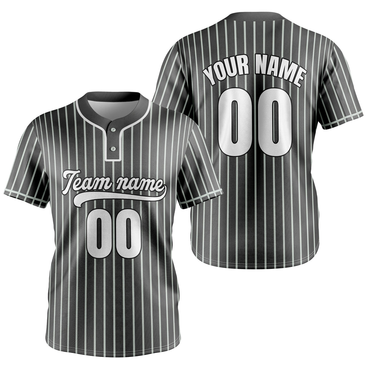 Custom Pinstripe Baseball Aqua Sports Jersey Personalized Uniform with Name & Number