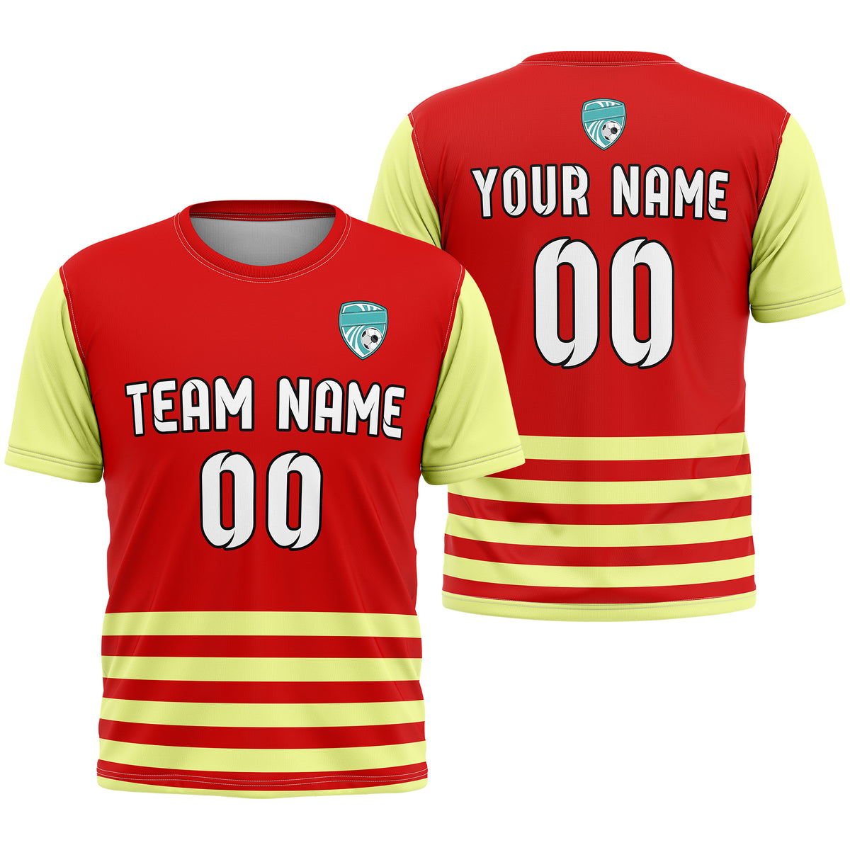 Custom BaseLine Stripe Red Soccer sport Tops Jersey