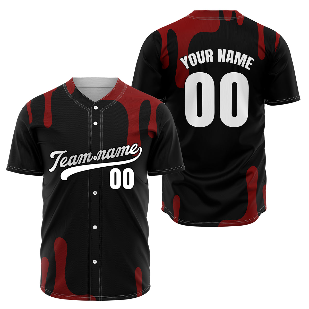 Custom Ink Dripline Black Sports Jersey Personalized Uniform with Name &amp; Number