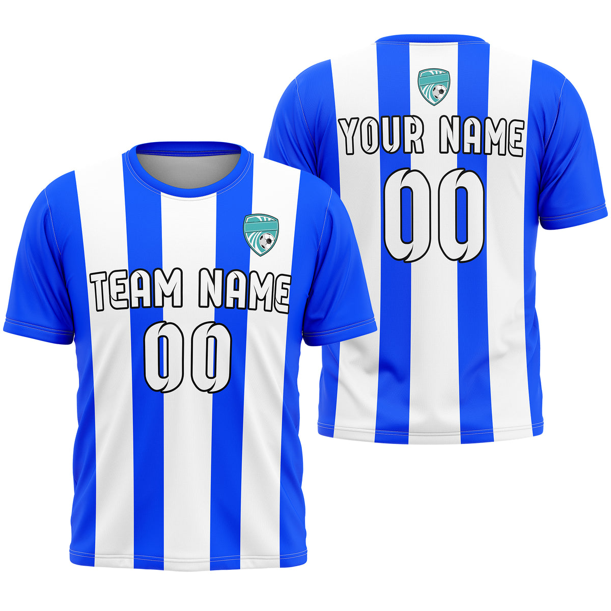 Custom Striker Stripe Teal Soccer sport Tops Jersey