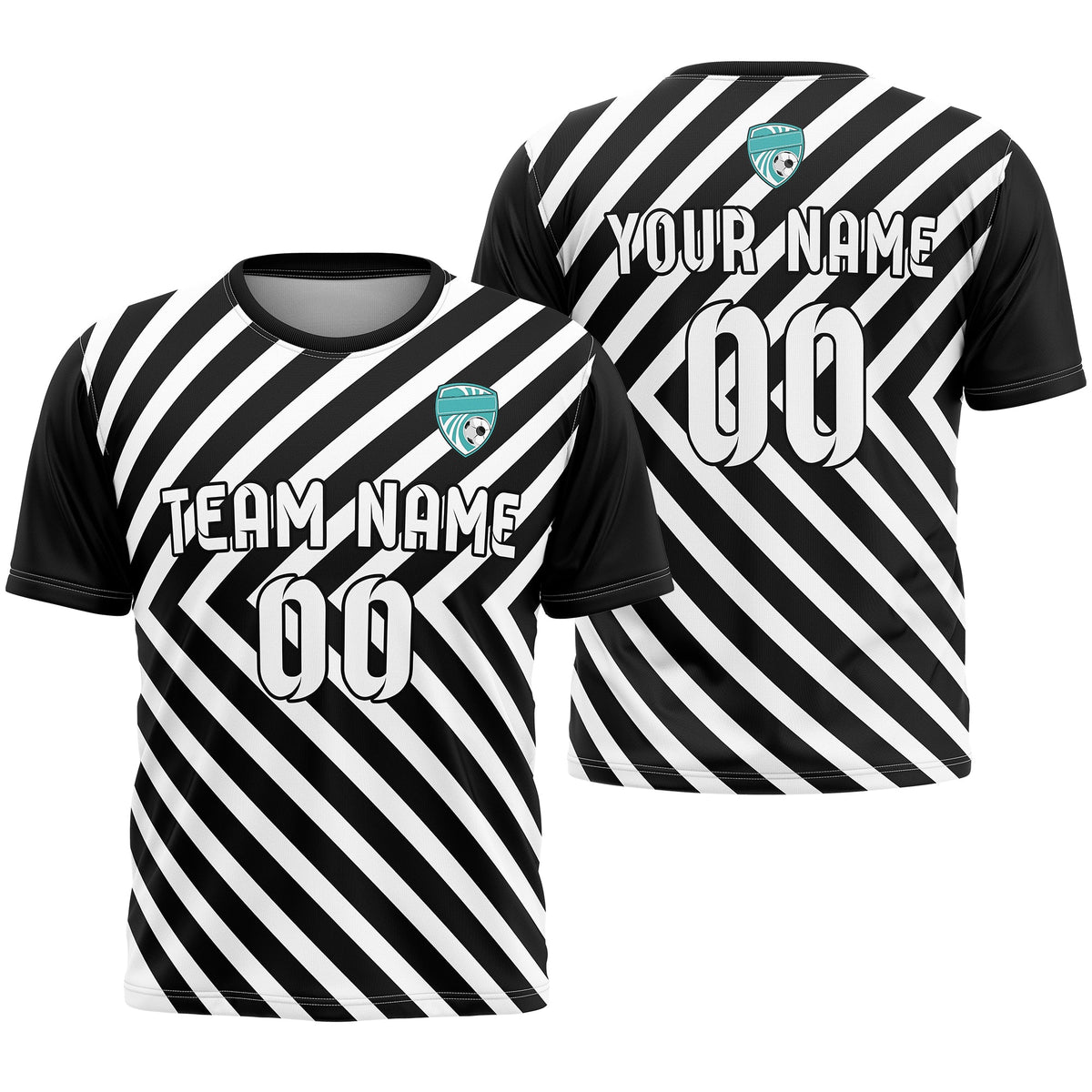 Custom Soccer R Stripes D3 Pro Line Aqua Sports Tops Jersey