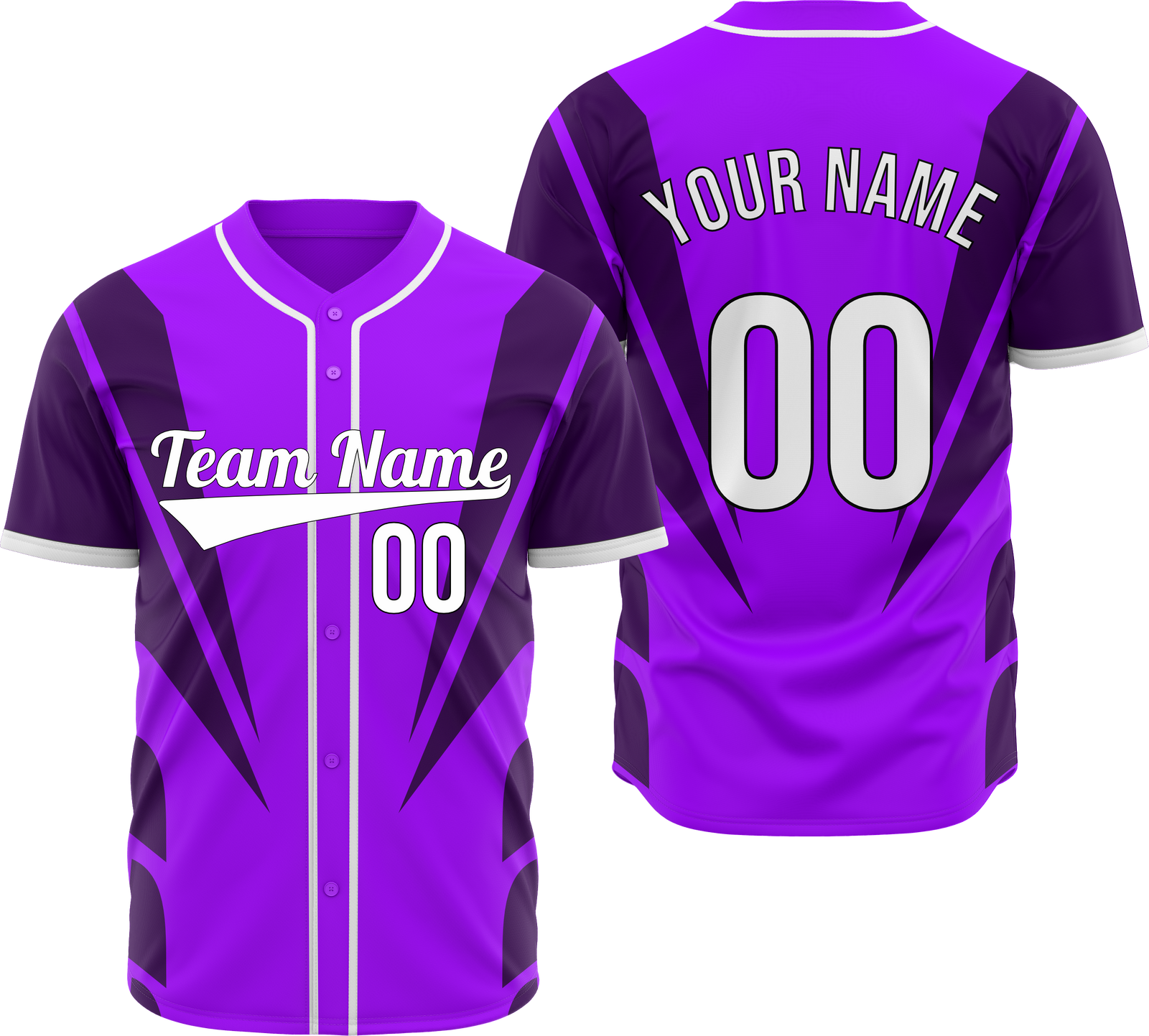 Custom Panel Flow Baseball Purple Sports Jersey Personalized Uniform with Name & Number