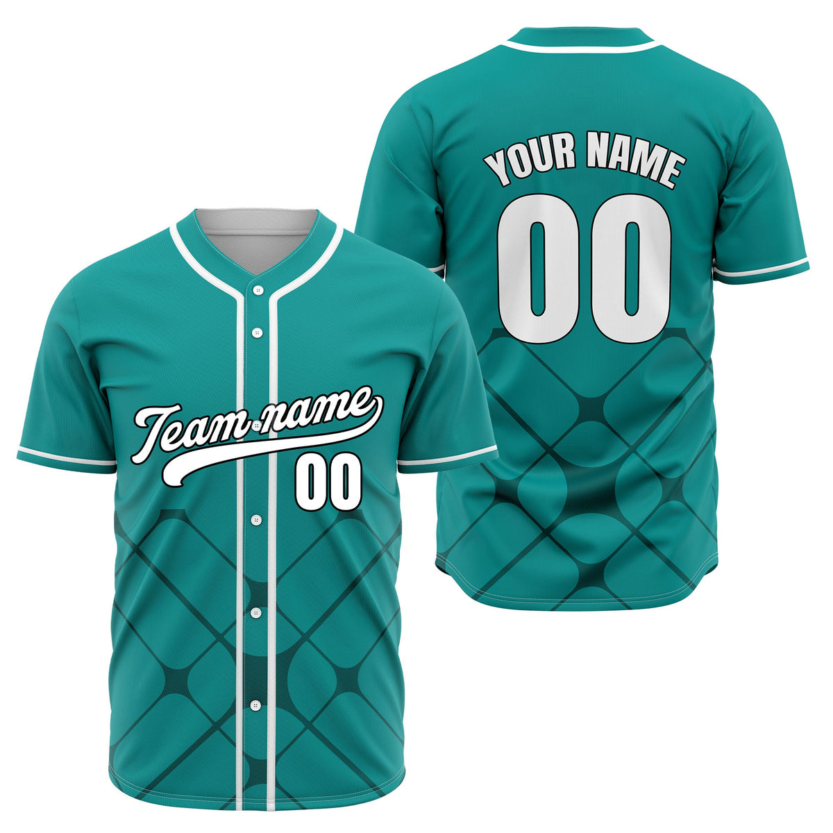 Custom Gridlock Aqua Baseball Sports Jersey Personalized Uniform with Name & Number