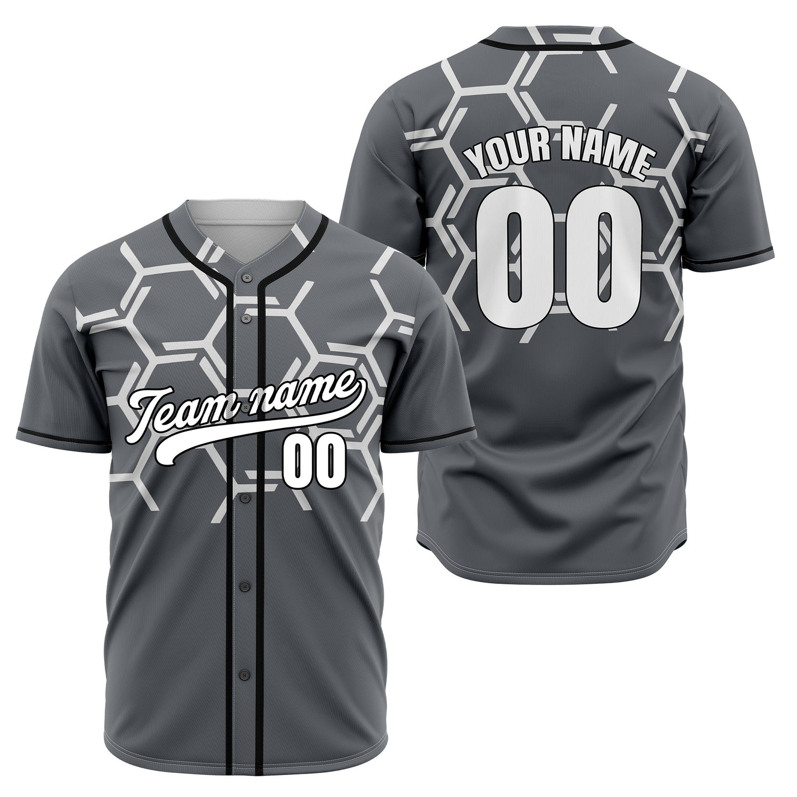 Custom Sting Force Dark Grey Baseball Sports Jersey Personalized Uniform with Name & Number