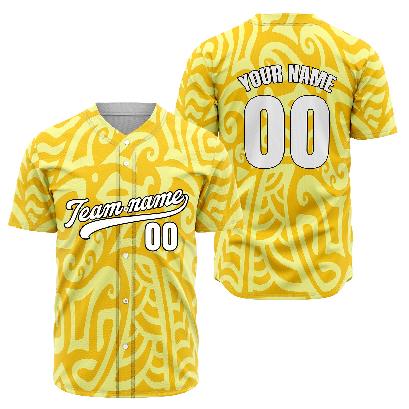 Custom Hawaii Blaze Yellow Baseball Sports Jersey Personalized Uniform with Name & Number