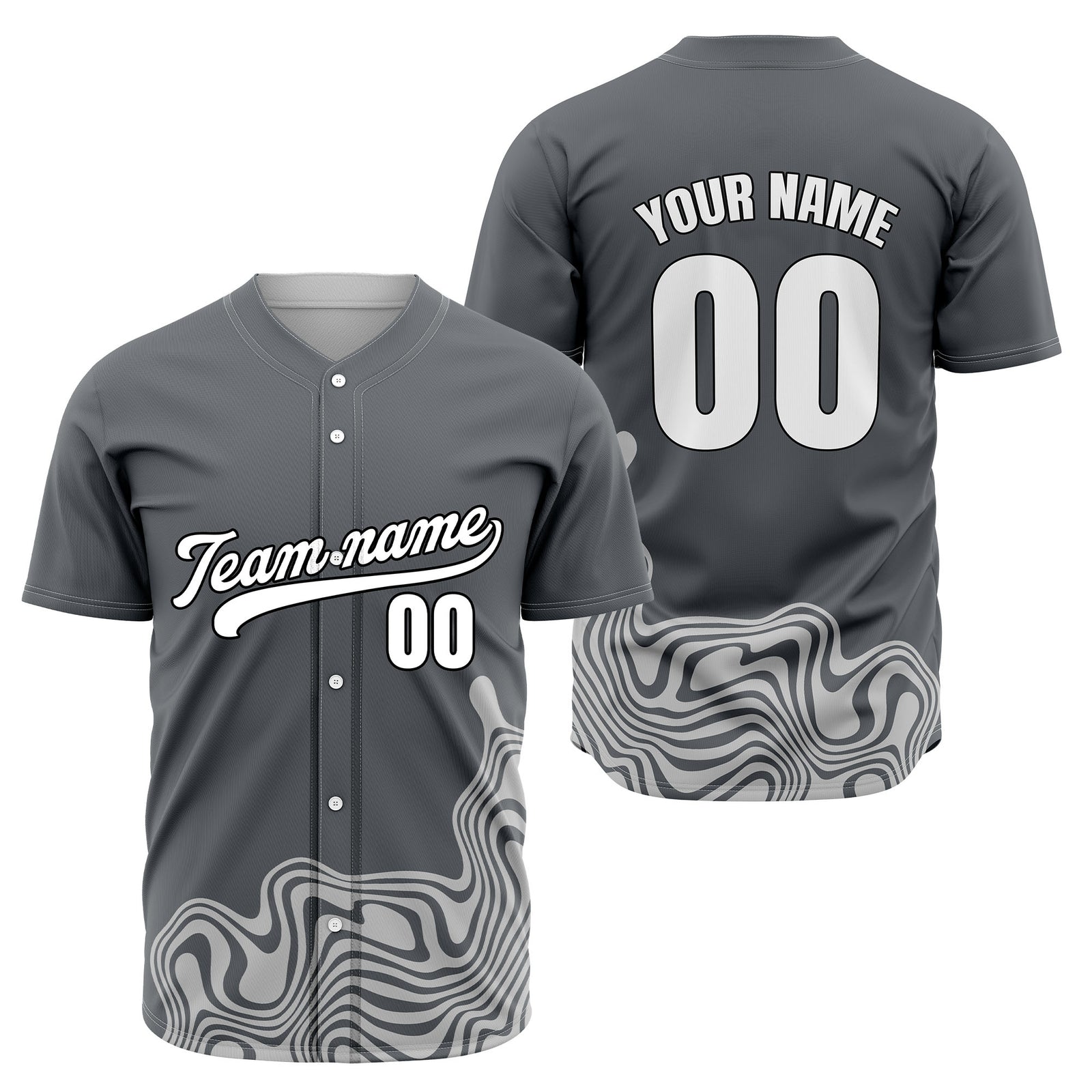 Custom Wave Purple Baseball Sports Jersey Personalized Uniform with Name & Number