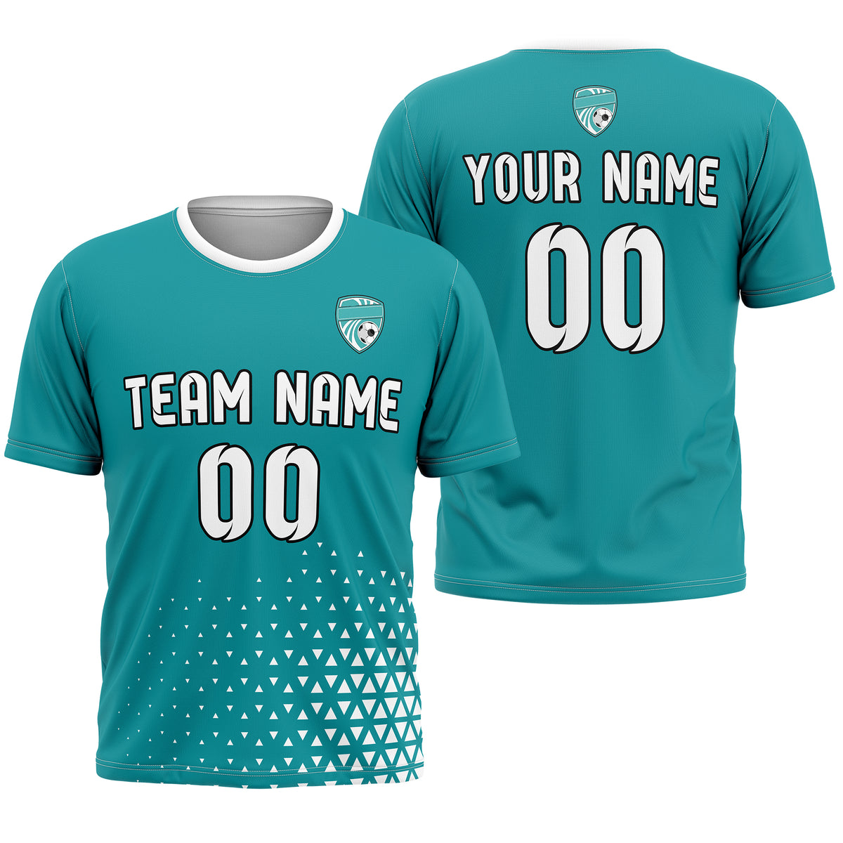Custom Tri-Edge R Side Pattern Soccer Black Sport Tops Jersey