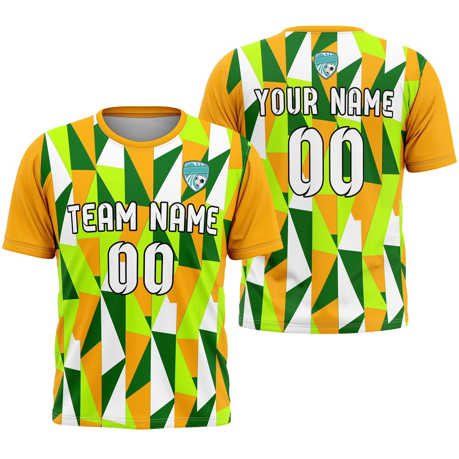 Custom Crystal R-Full Pattern Soccer Aqua Sport Tops Jersey