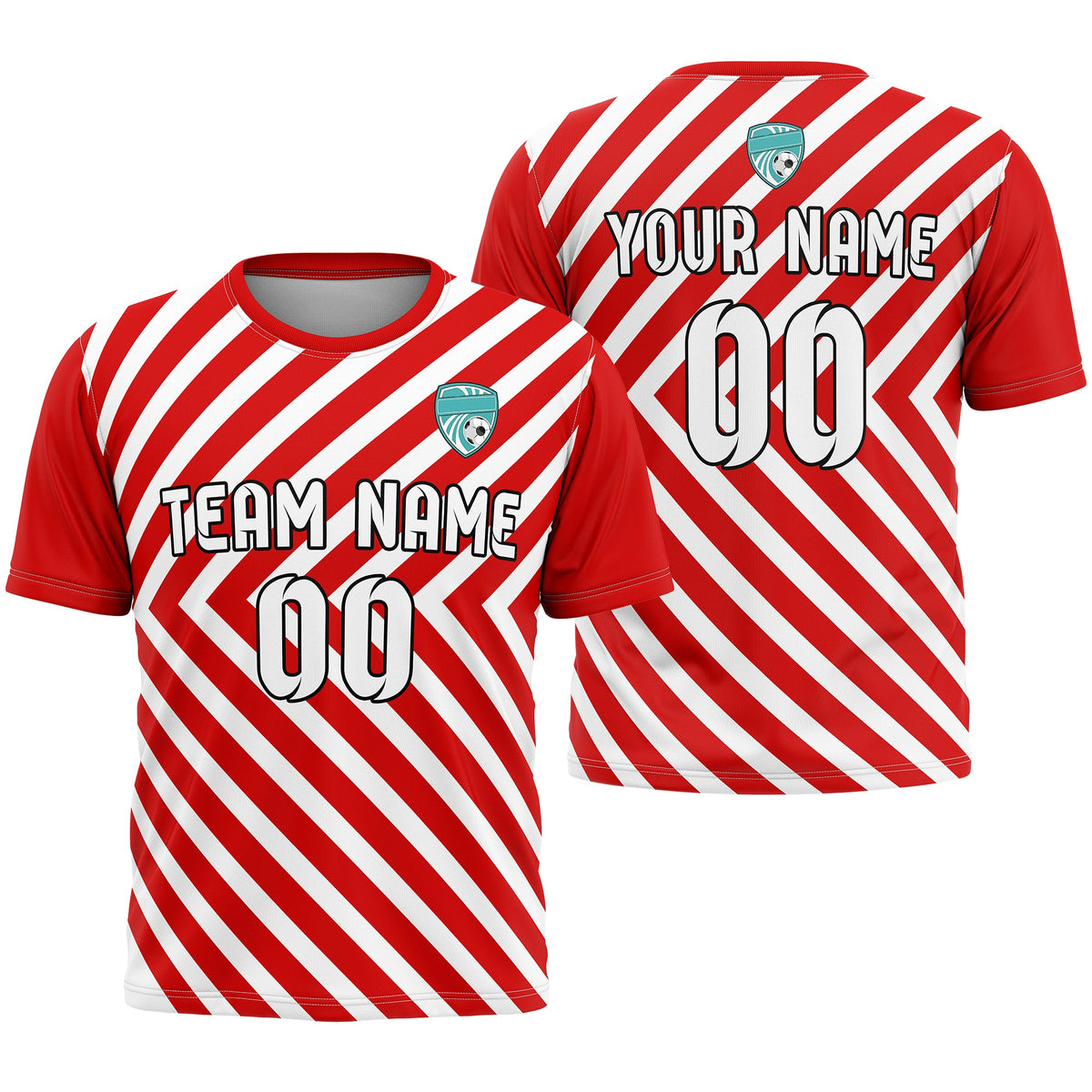 Custom Soccer R Stripes D3 Pro Line Aqua Sports Tops Jersey