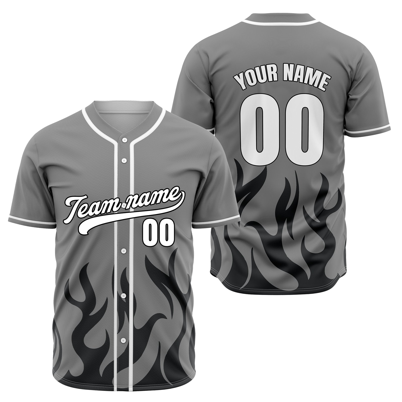 Custom Burnout Grey Baseball Sports Jersey Personalized Uniform with Name & Number