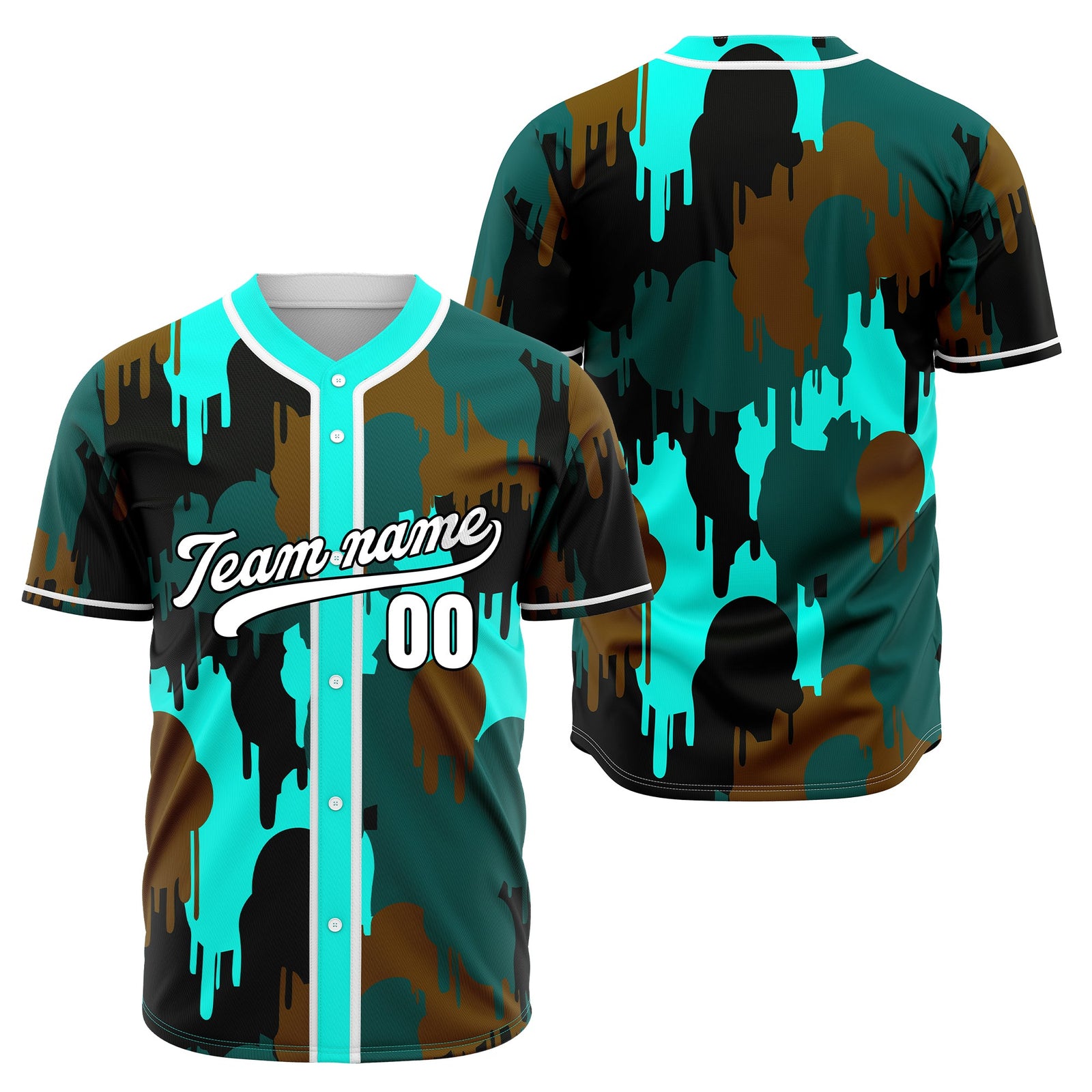 Custom Paint Hustlers Aqua Baseball Sports Jersey Personalized Uniform with Name & Number