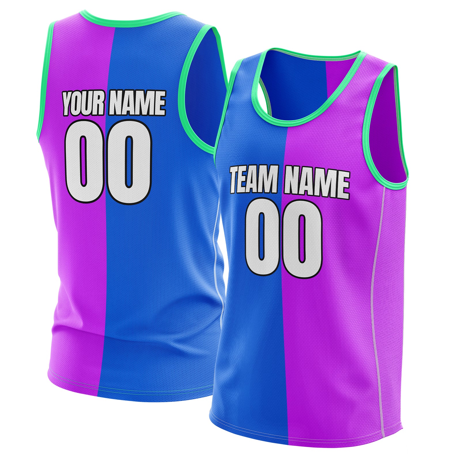 Custom Elite Split Fashion Purple Tops Basketball Jersey
