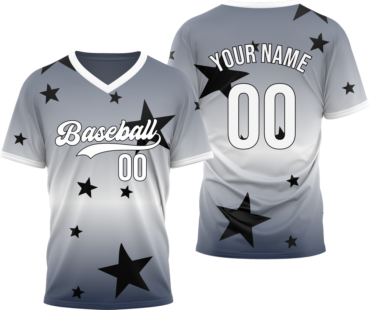 Custom Starfall Gradient Baseball Red Sports Jersey Personalized Uniform with Name & Number