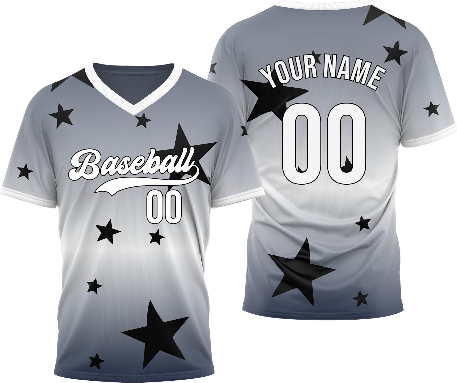 Custom Starfall Gradient Baseball Red Sports Jersey Personalized Uniform with Name & Number