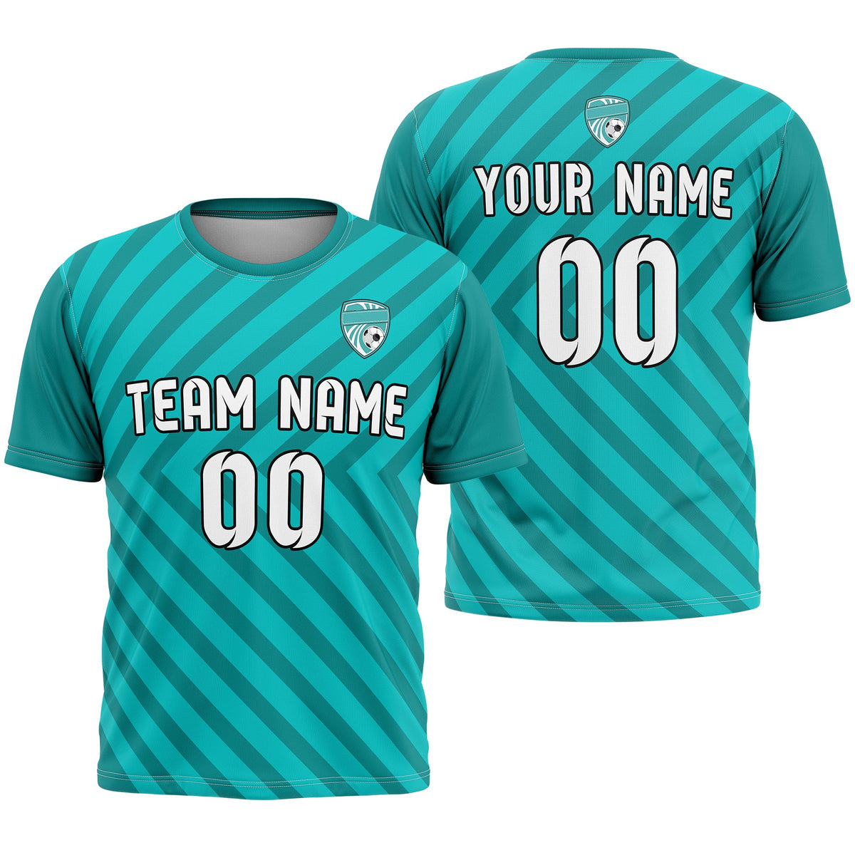 Custom Soccer R Stripes D3 Pro Line Aqua Sports Tops Jersey