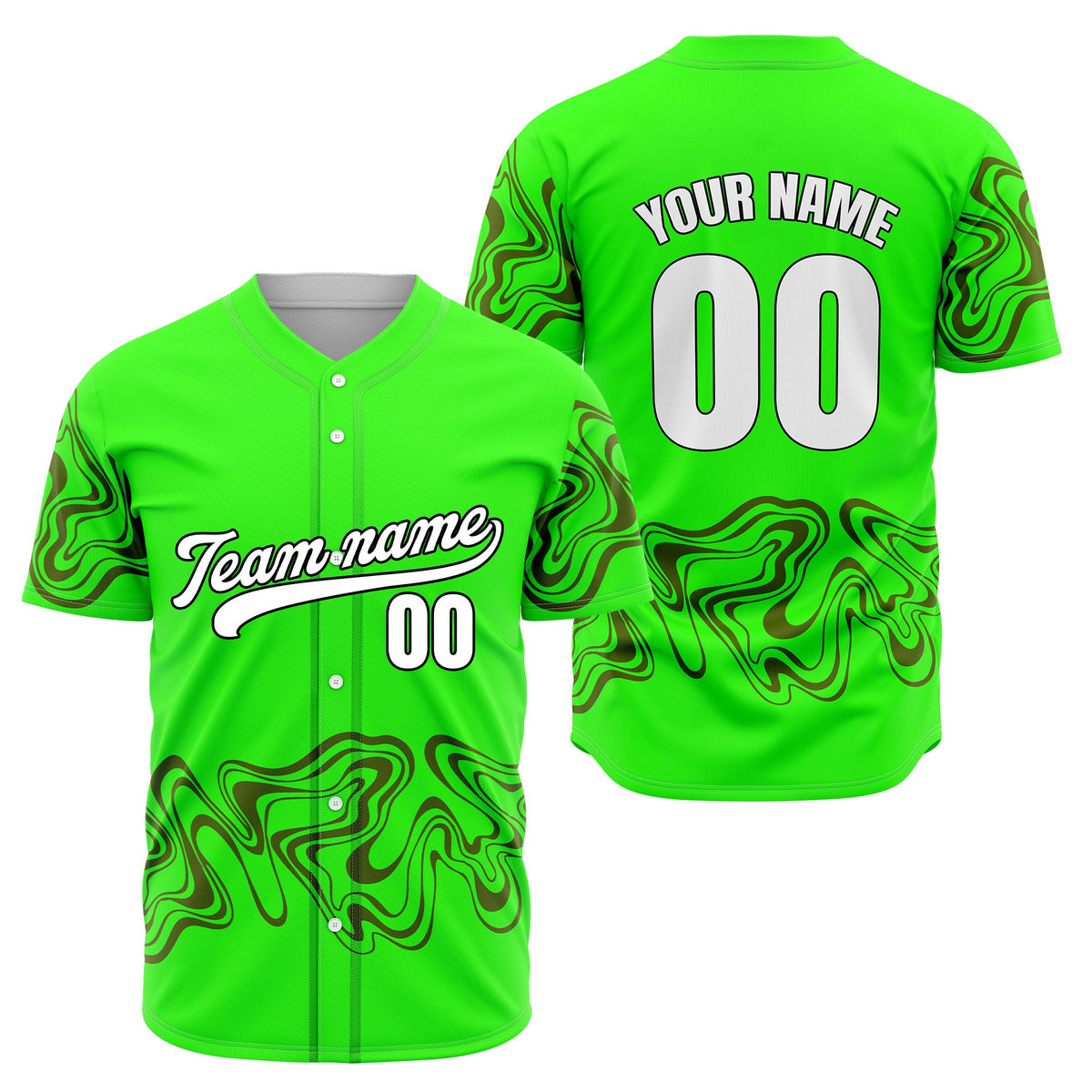 Custom Teal Baseball Wave Sports Jersey Personalized Uniform with Name & Number