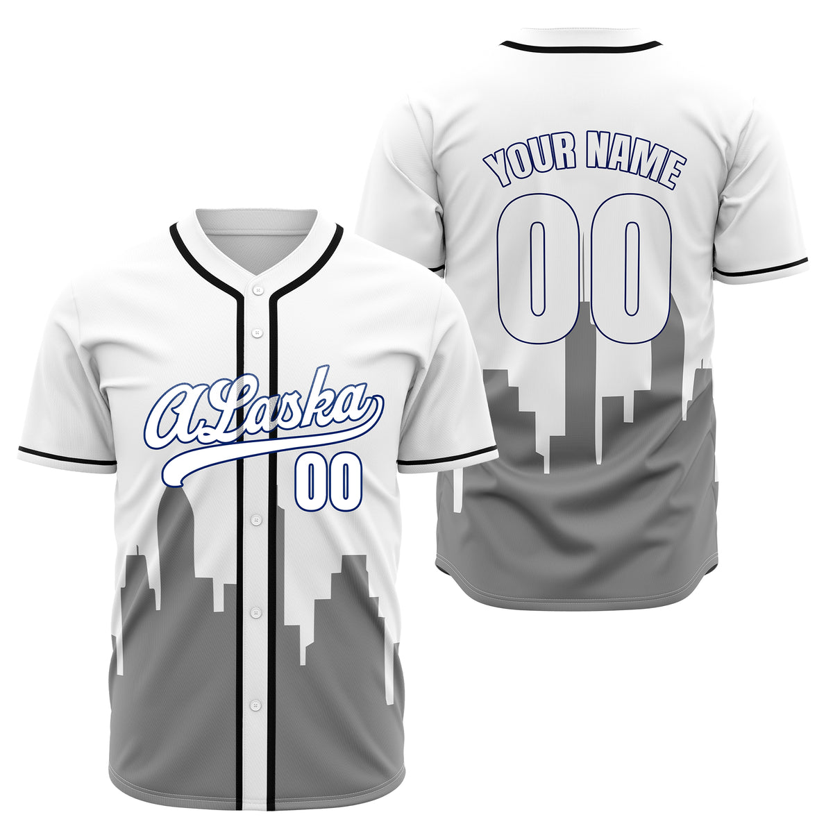 Custom City Horizon Grey Baseball Sports Jersey Personalized Uniform with Name & Number