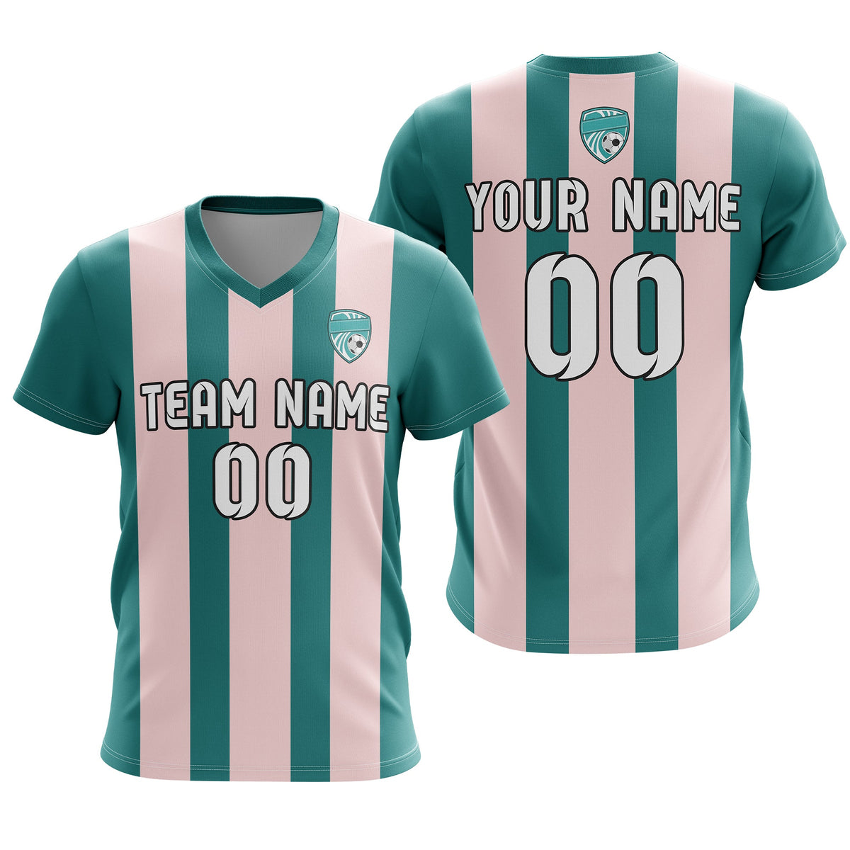 Custom Striker Stripe V-Neck D1 Soccer Sport Tops Jersey